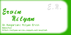 ervin milyan business card